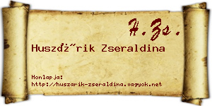Huszárik Zseraldina névjegykártya